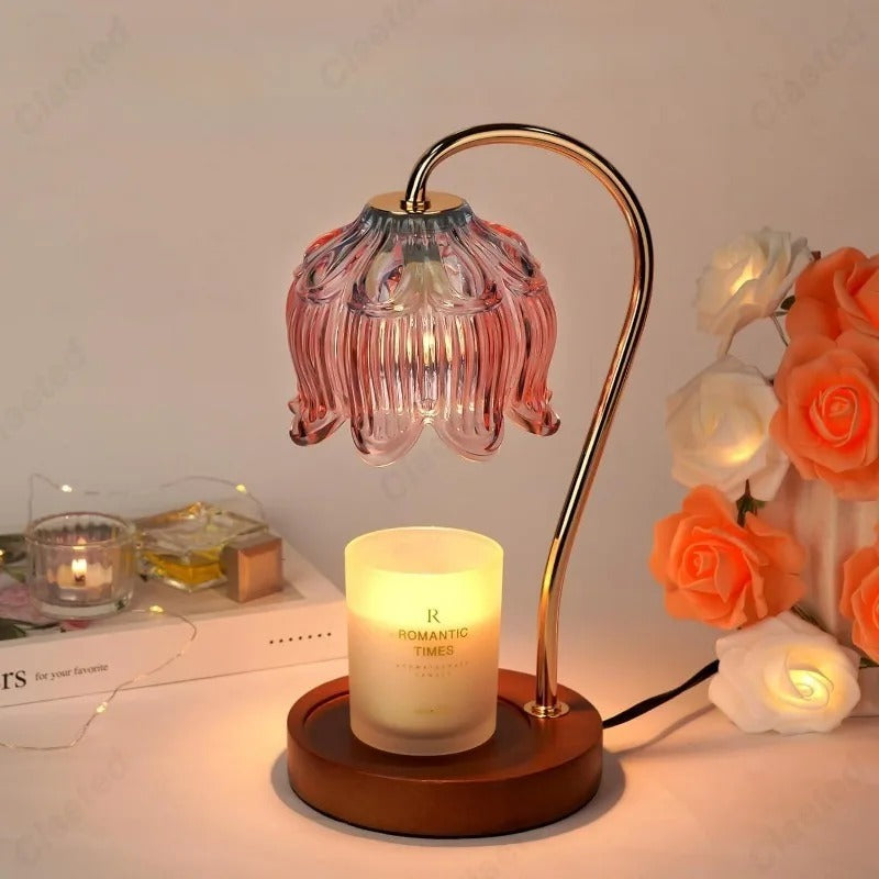 Pemanas Lilin Kelopak Bunga Dengan Lampu Minimalis Moden Hiasan Rumah