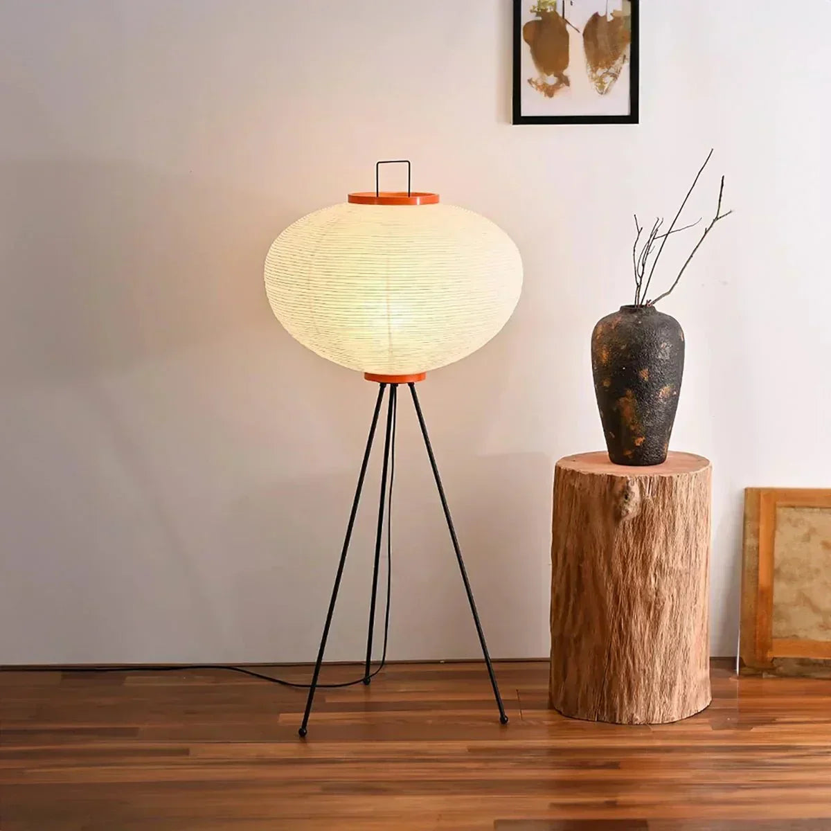 KairoLuma Floor Lamp With Rice Paper Shade Minimalist Japanese Style