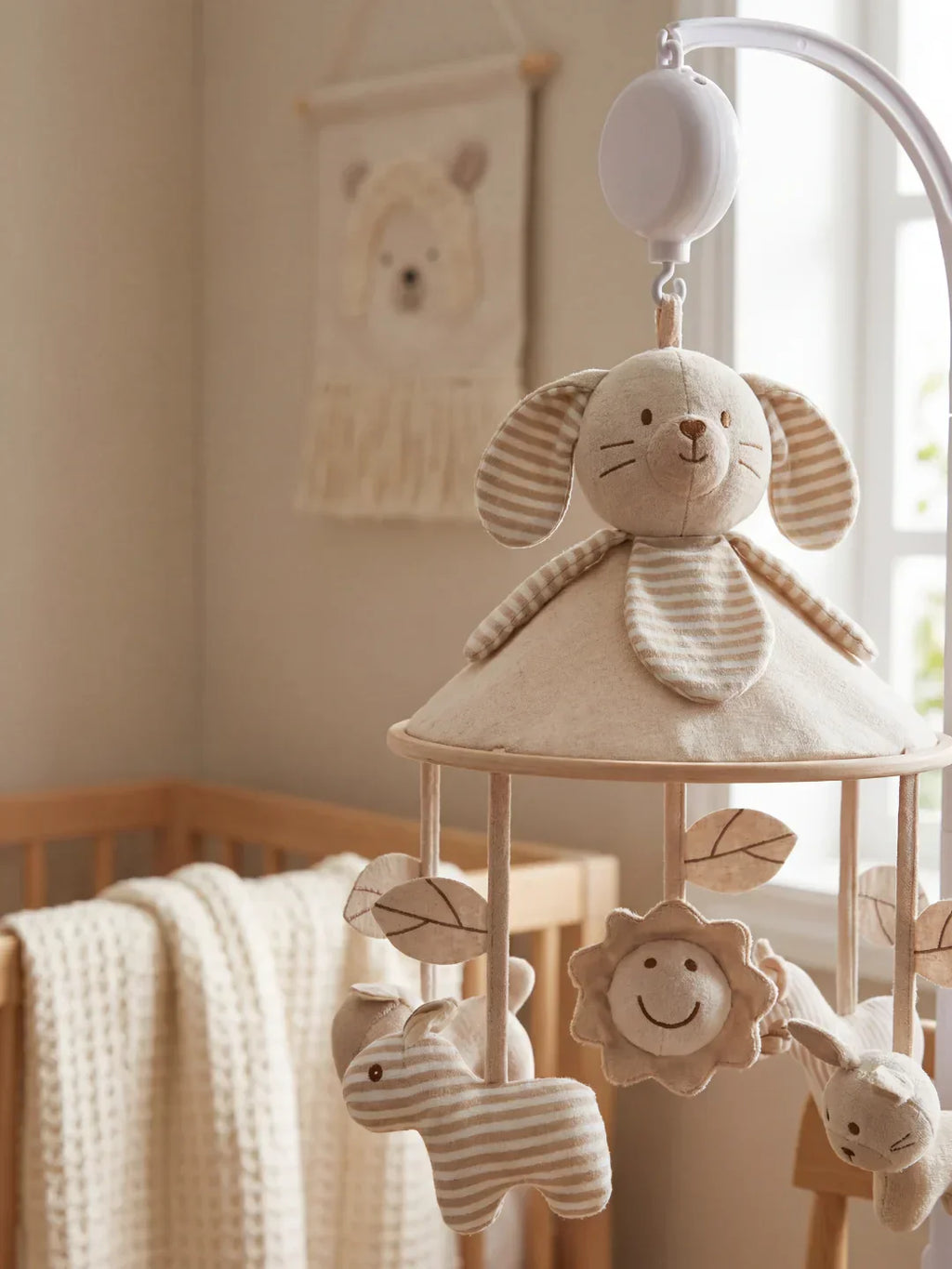 Soothing Wooden Baby Musical Mobile & Support Arm