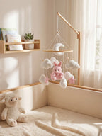 Minimalist Wooden Baby Crib Mobile with Arm