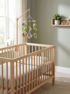 Minimalist Wooden Baby Crib Mobile with Arm