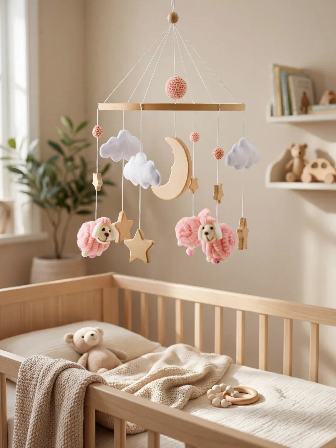 Wooden Baby Mobile – Gentle Crib Decor for Calm Sleep and Sensory Play