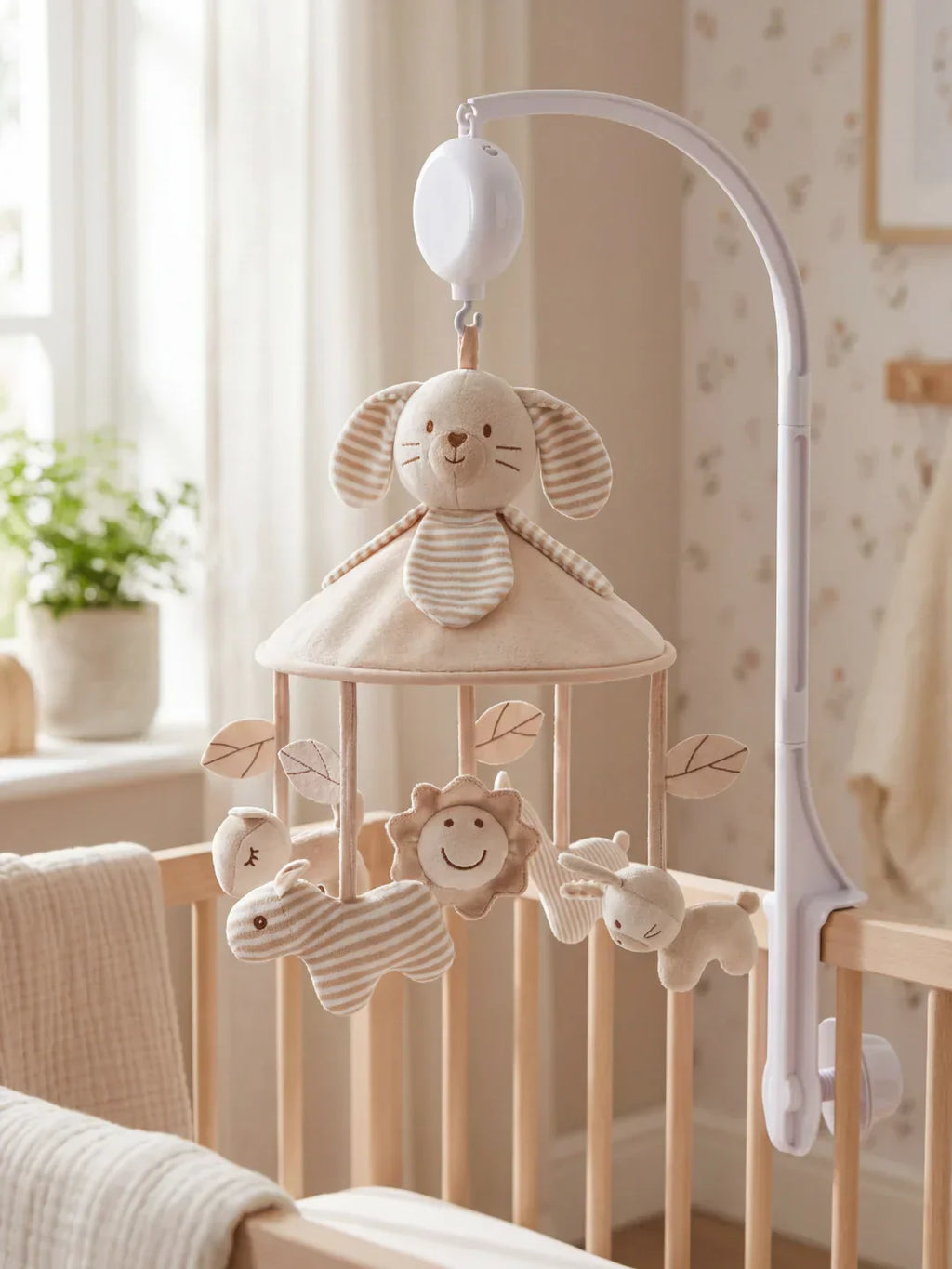 Soothing Wooden Baby Musical Mobile & Support Arm