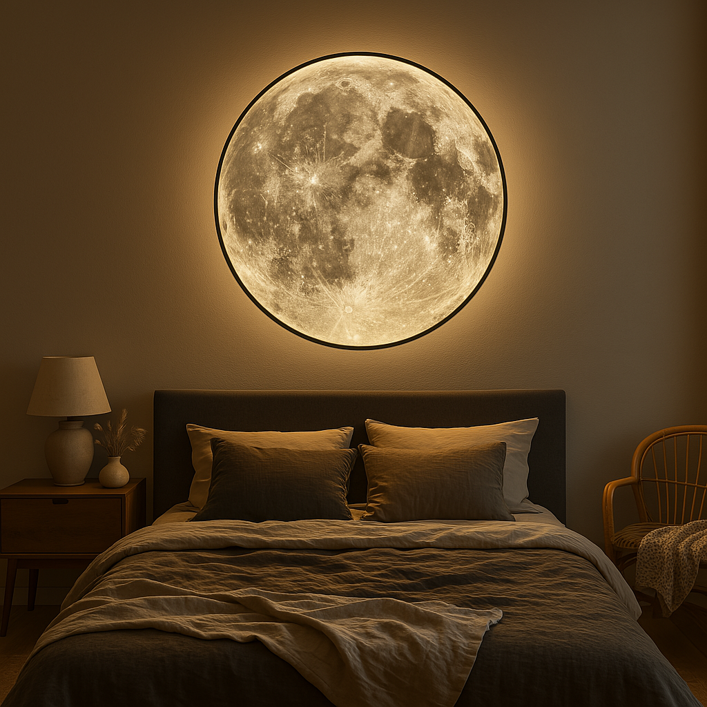Lunara Moon Lampa Ścienna Prezentuje Realistyczne Szczegóły Kraterów i Delikatne Światło LED