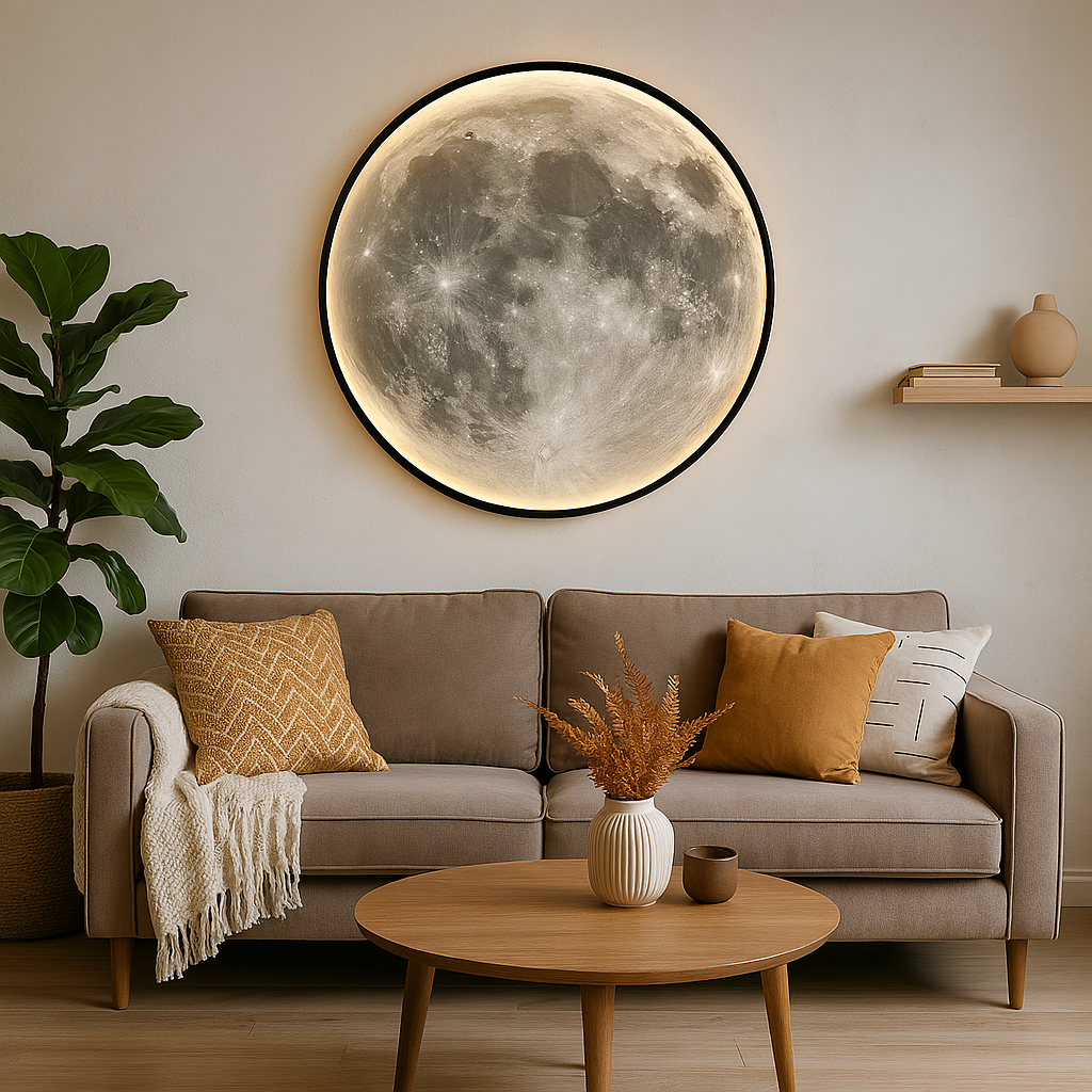 Lunara Moon Lampa Ścienna Prezentuje Realistyczne Szczegóły Kraterów i Delikatne Światło LED