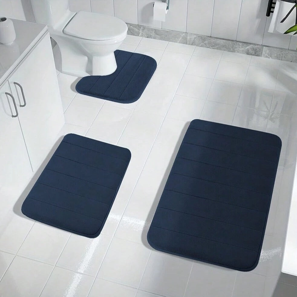 Tapis de bain en mousse à mémoire de forme CloudStride 3 pièces antidérapants