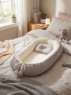Breathable Cotton Baby Nest with Protective Bumpers