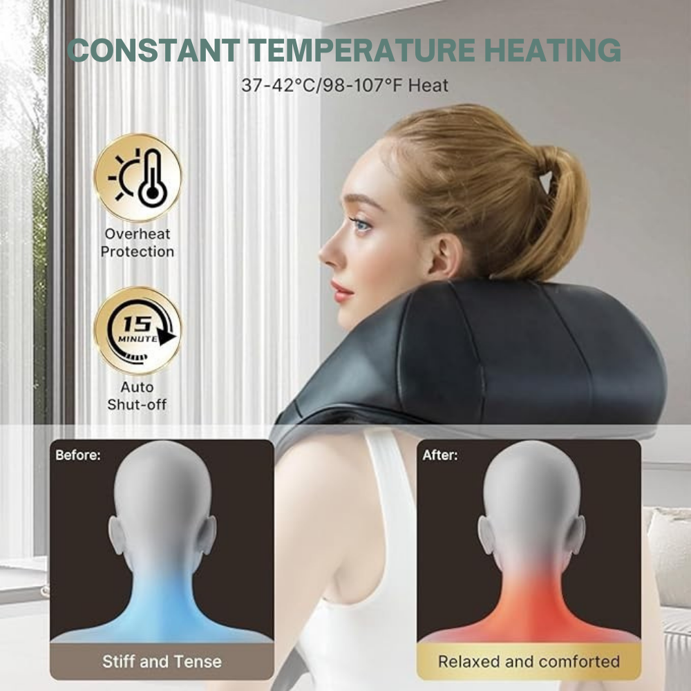 ShiatsuHeat Pro Back And Neck Massager For Tension Relief