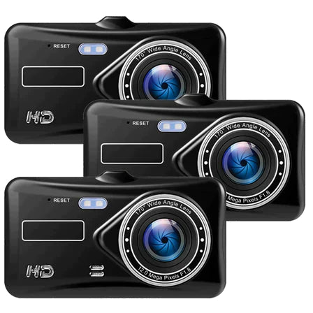 Wireless Twin Dash Cam With Front Or Rear View, 1080p, 4-Inch LCD