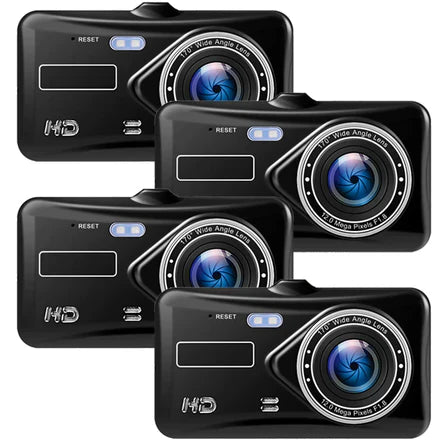 Wireless Twin Dash Cam With Front Or Rear View, 1080p, 4-Inch LCD