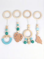 Leaf-Themed Wooden Baby Gym Hanging Toys