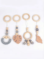 Leaf-Themed Wooden Baby Gym Hanging Toys