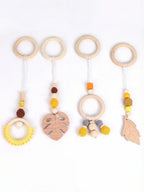 Leaf-Themed Wooden Baby Gym Hanging Toys