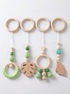 Leaf-Themed Wooden Baby Gym Hanging Toys