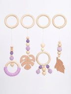Leaf-Themed Wooden Baby Gym Hanging Toys