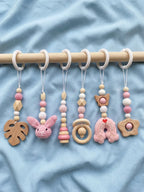 Animal-Themed Wooden Baby Gym Hanging Toys