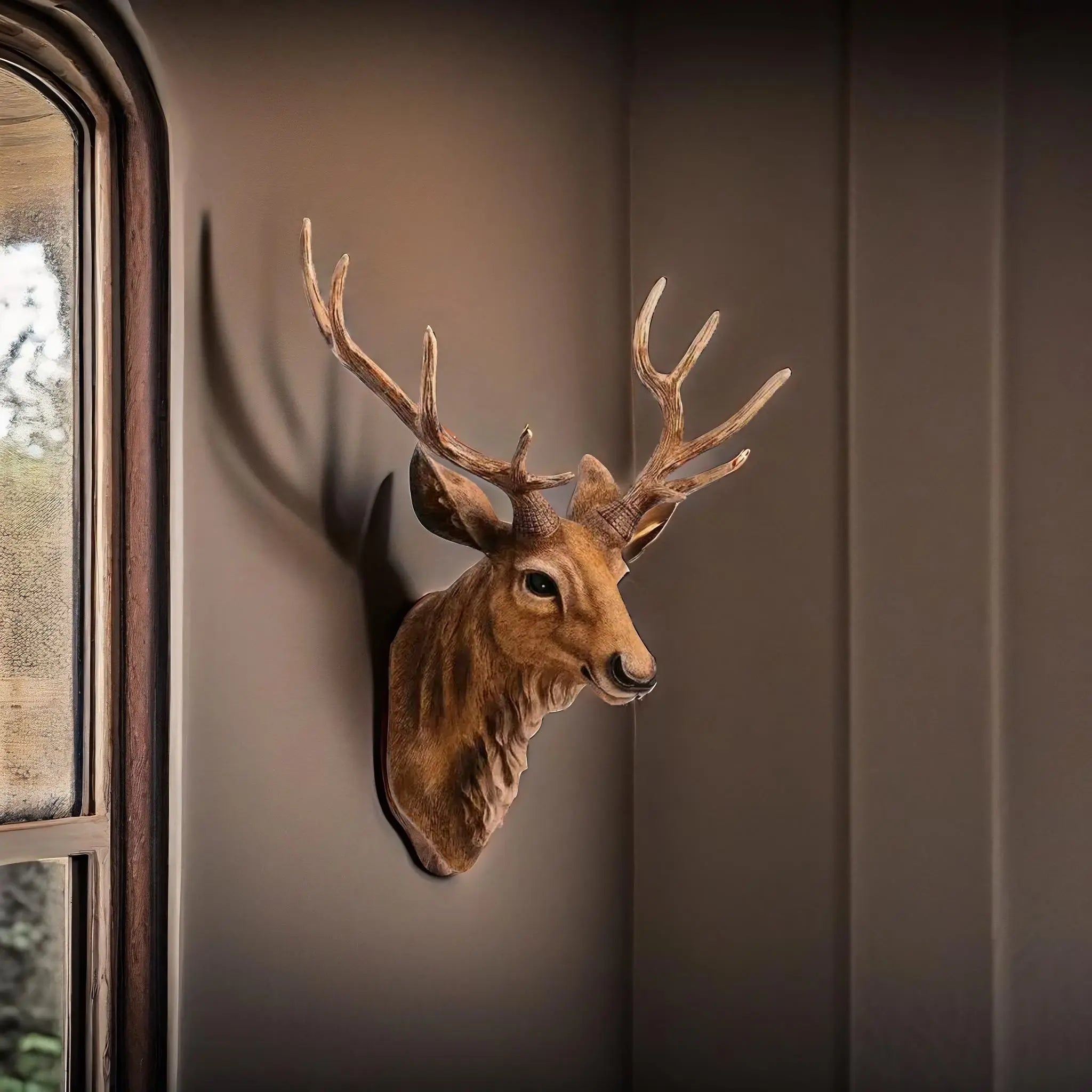 Thornridge Rustic Deer Head Mount For Cabin Decor Wall Accent
