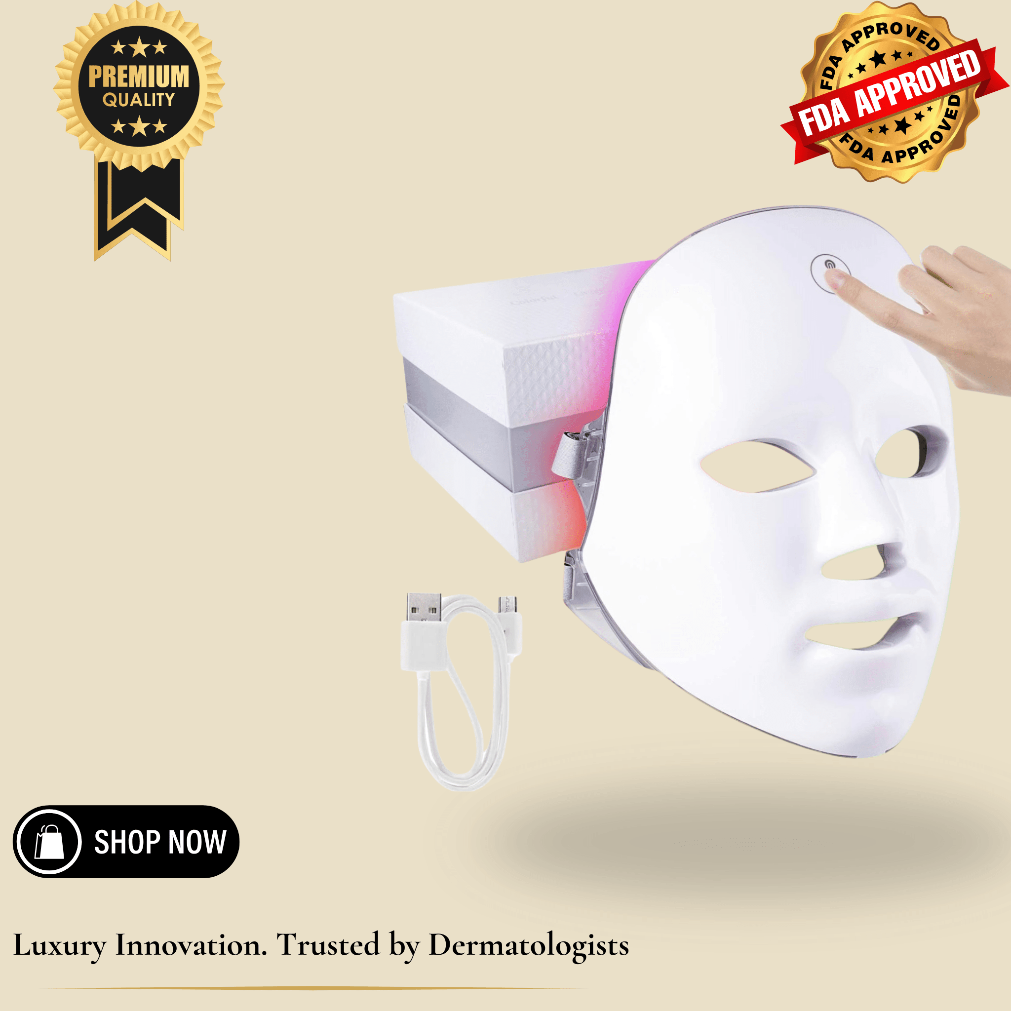 Aging Skin Photon Therapy Mask Brightens, Tightens, And Firms