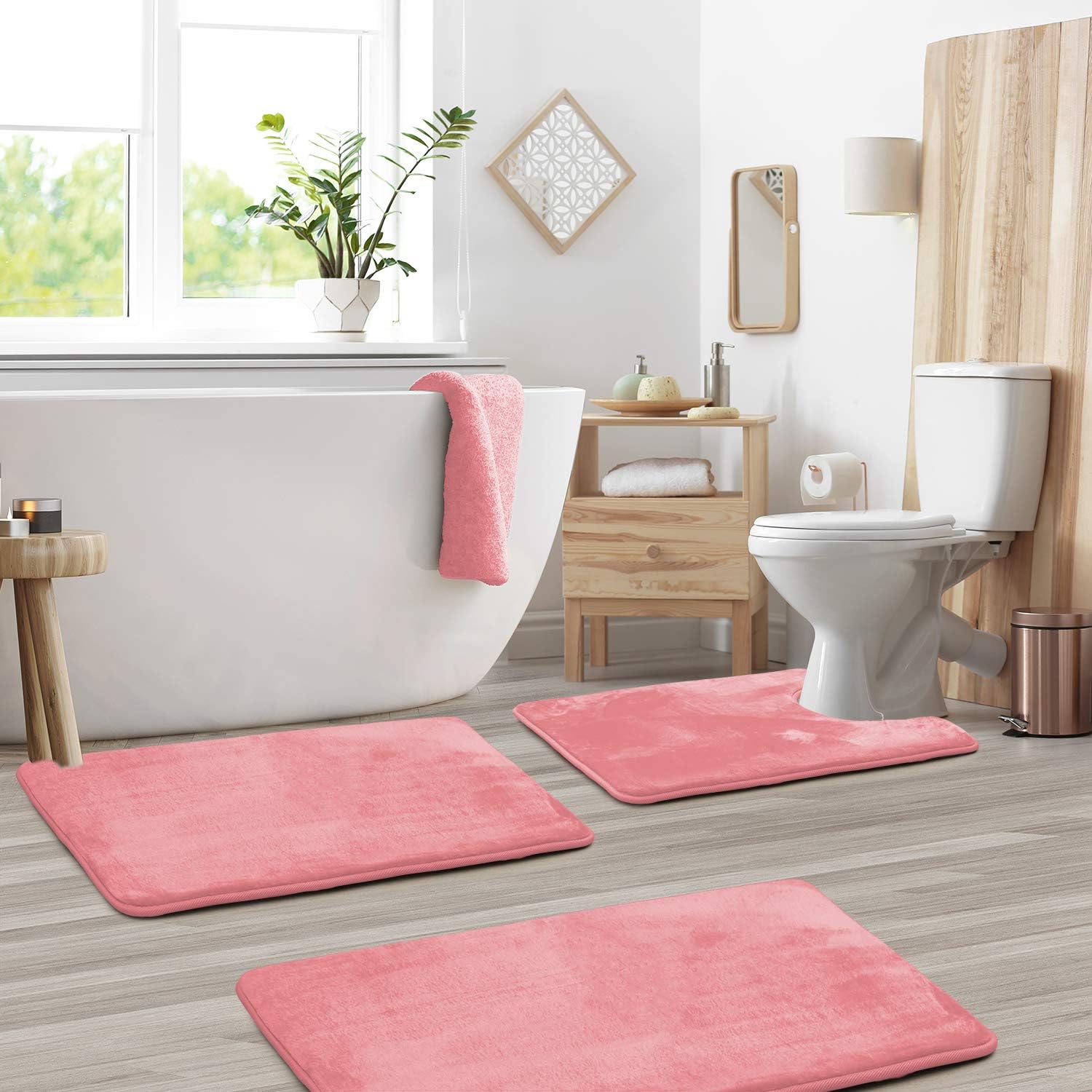 Set Tikar Mandi Buih Memori LuxeCloud Dengan Anti-Selip, 3-Keping