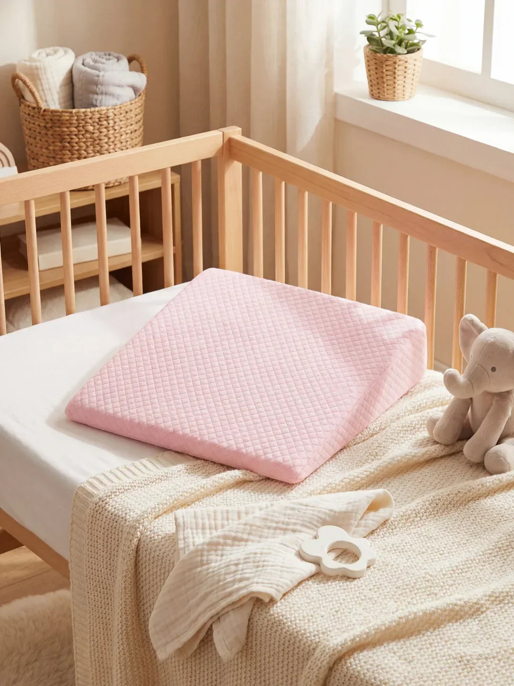 Memory Foam Baby Wedge Cushion with Washable Cover