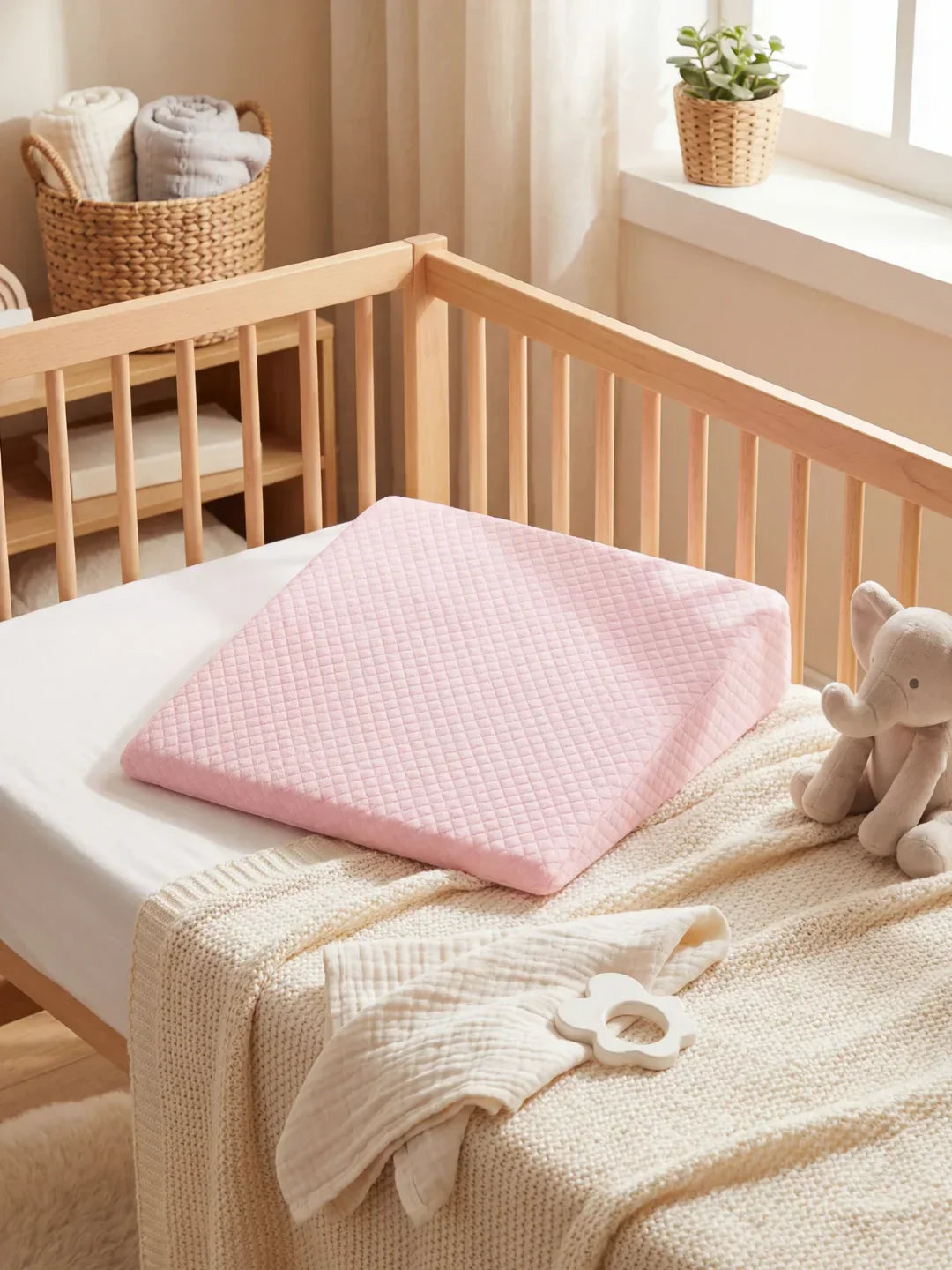 Memory Foam Baby Wedge Cushion with Washable Cover