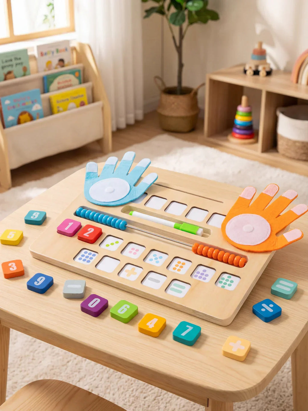 Kids Wooden Math Board – Interactive Counting and Number Learning Toy