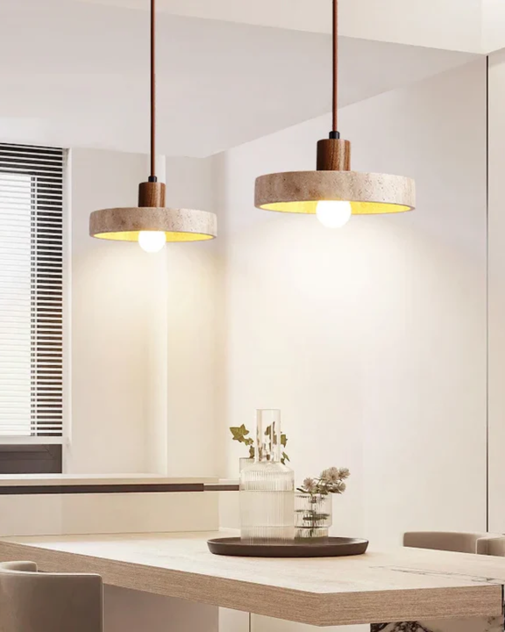 Nolare Travertine Pendant Light For Kitchen Ceiling