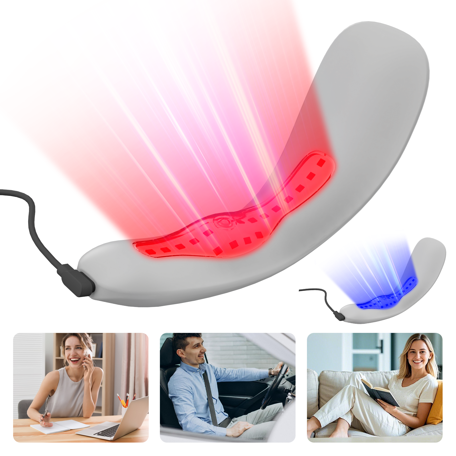 Portable Dual-Light Therapy Device for Hemorrhoid Relief – Red & Blue Light Treatment