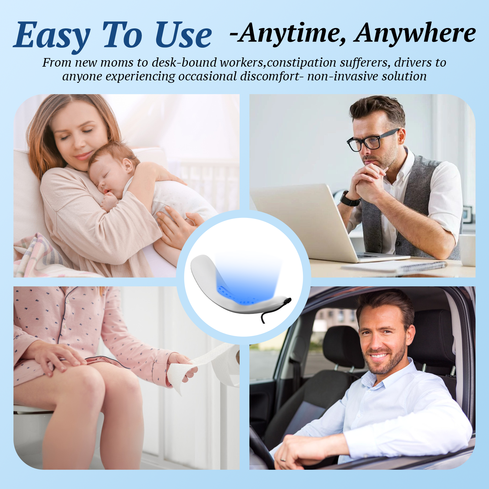 Portable Dual-Light Therapy Device for Hemorrhoid Relief – Red & Blue Light Treatment