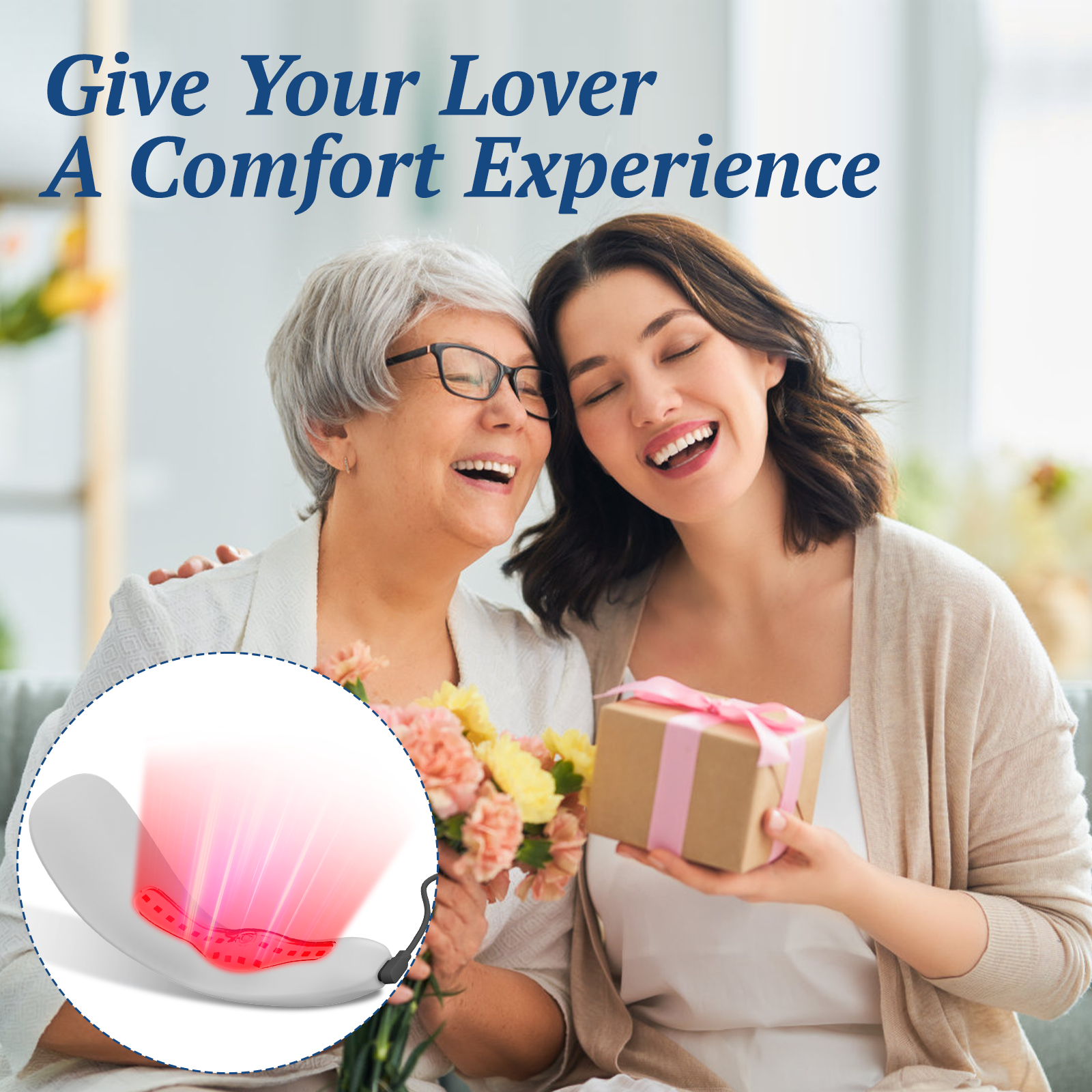 Portable Dual-Light Therapy Device for Hemorrhoid Relief – Red & Blue Light Treatment