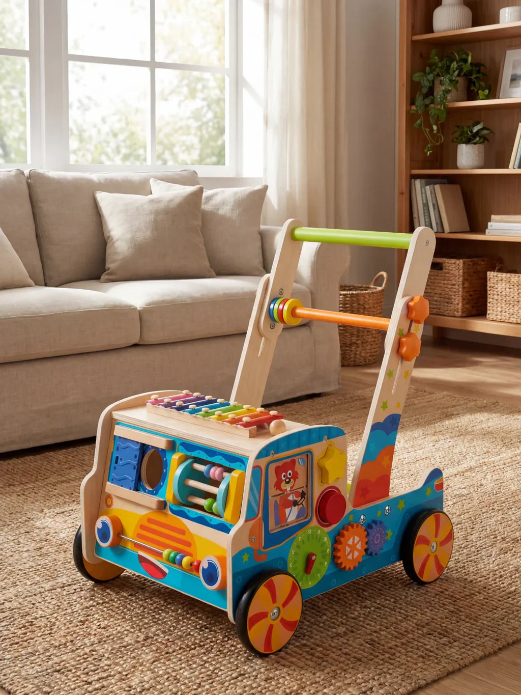 Musical Wooden Baby Walker Truck with Xylophone