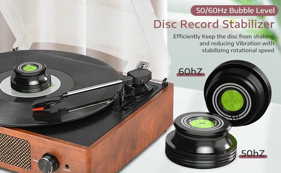 Prendedor de Peso em Vinil com Nível de Bolha para Tocas-discos com Almofada Base Macia