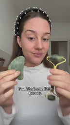 Authentic White Jade Roller and Gua Sha Set