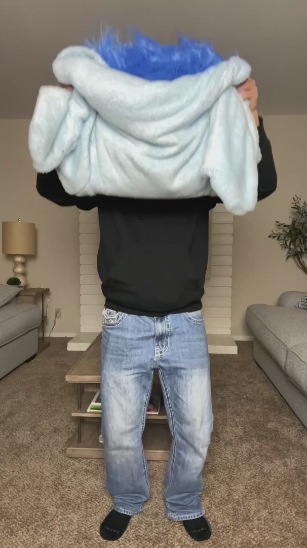 Monster Onesie Nattøjssæt med Overdimensioneret Kam og Matchende Tøfler
