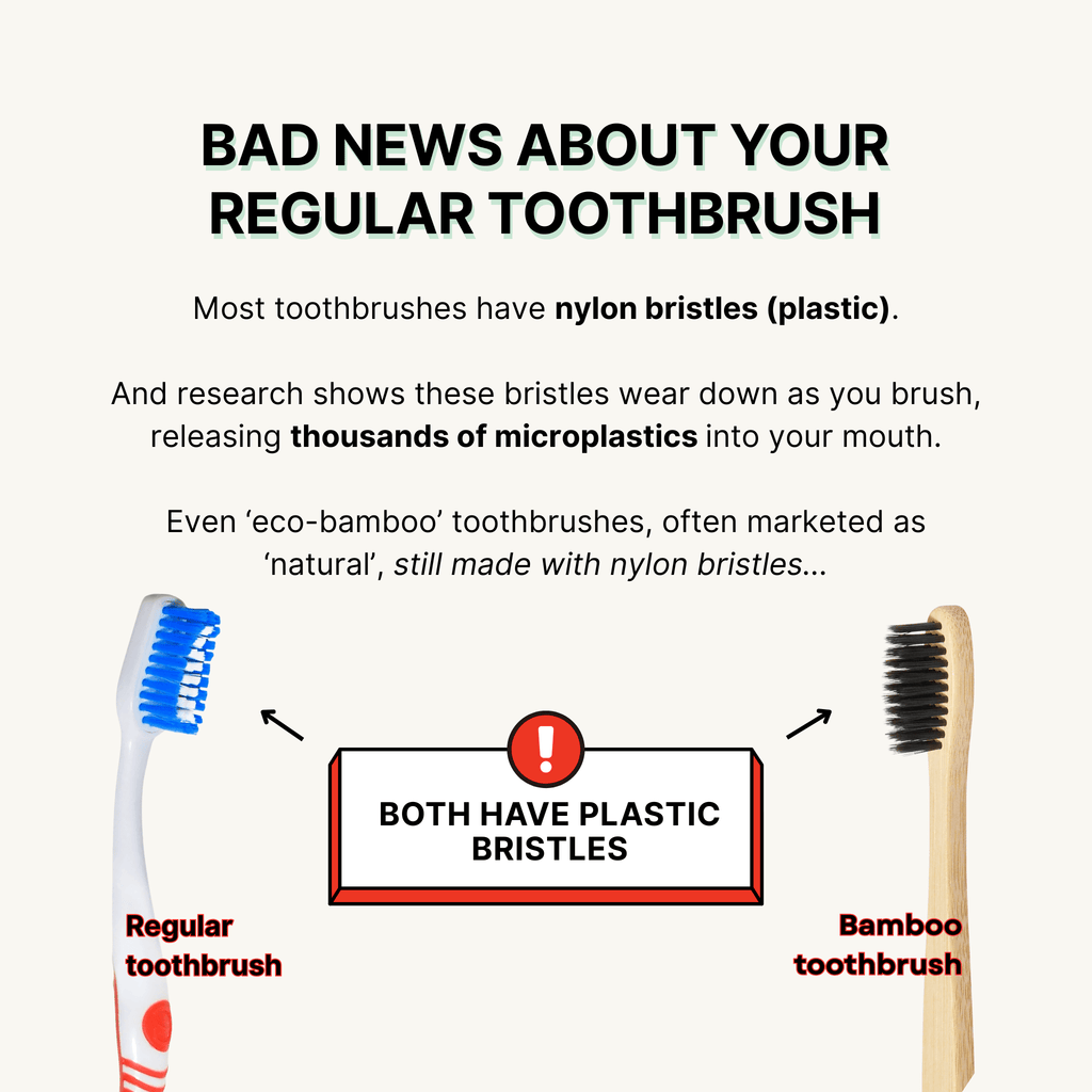 Natural Bristle Bamboo Toothbrush Set (4 Pack)