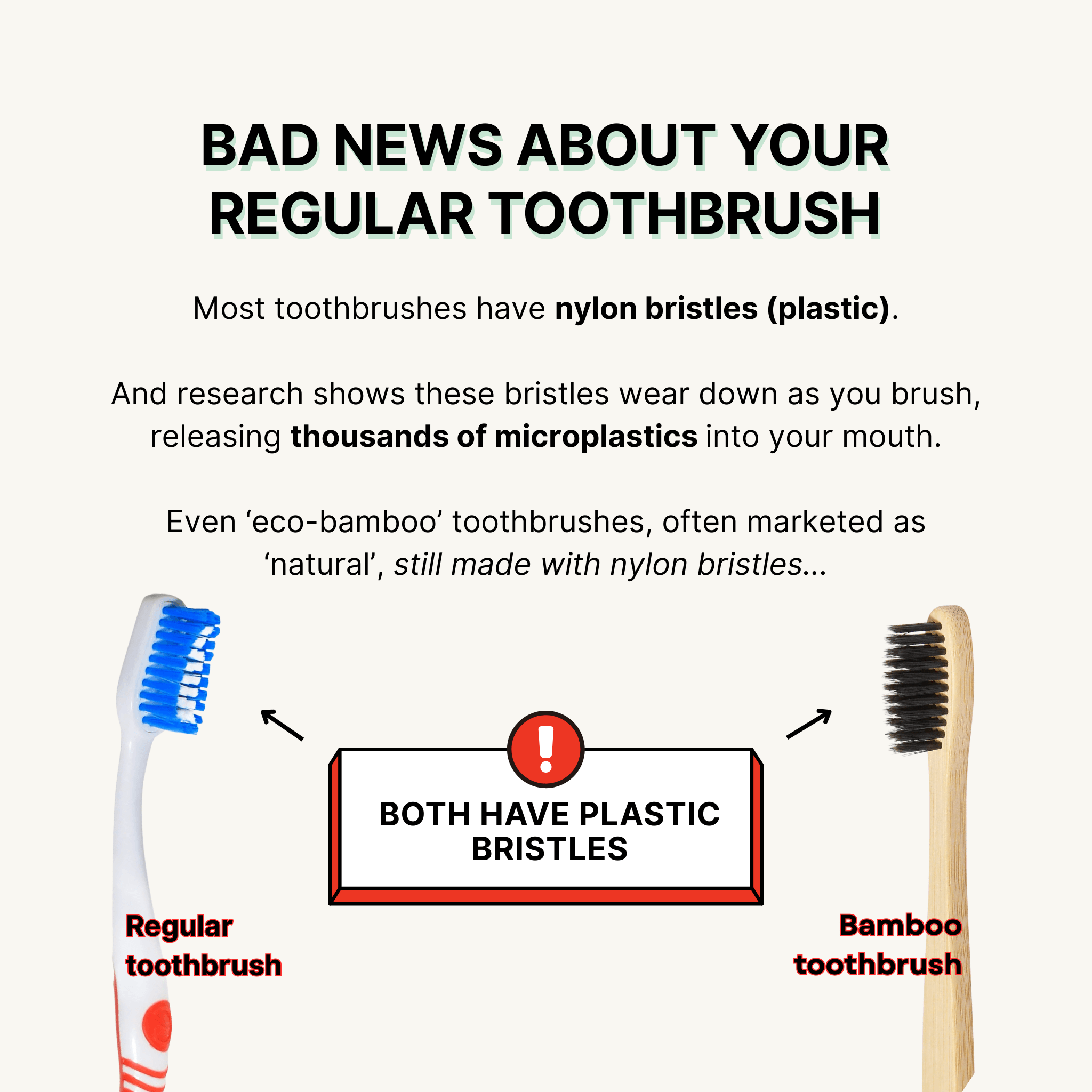 Natural Bristle Bamboo Toothbrush Set (4 Pack)
