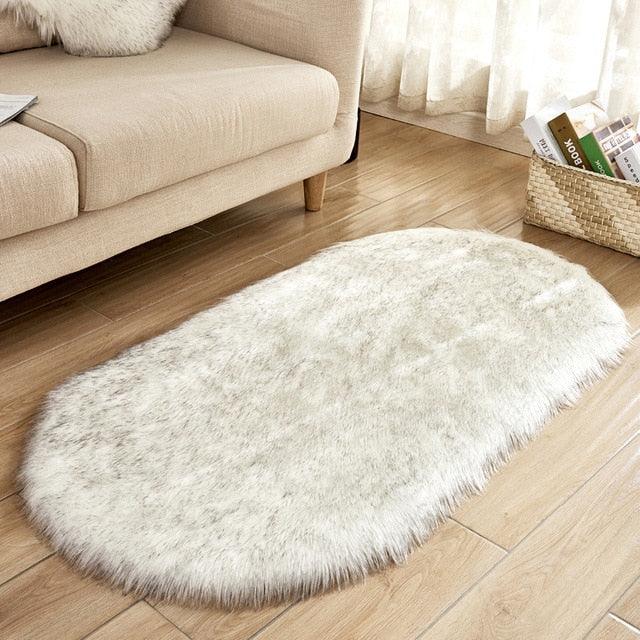 Marloft Fine Plush Faux Sheepskin Rug for Modern Living Spaces
