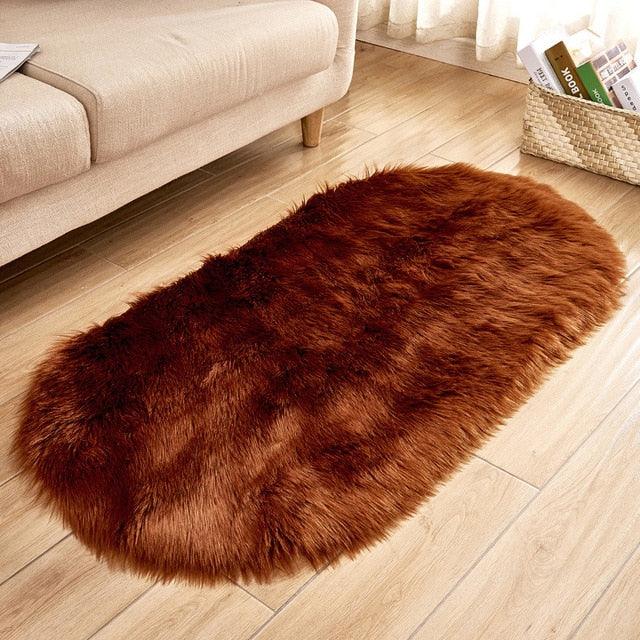 Marloft Fine Plush Faux Sheepskin Rug for Modern Living Spaces