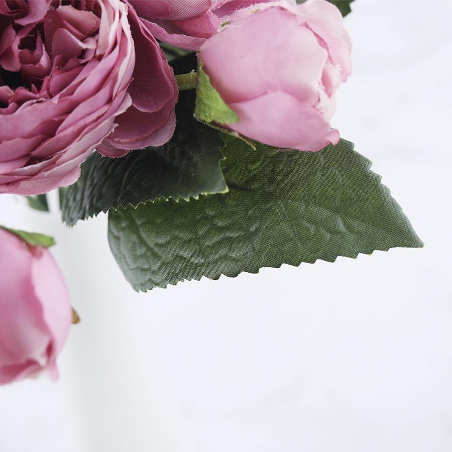 Ensemble de 9 pivoines en soie avec tiges de 12 pouces pour décoration intérieure