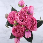Ensemble de 9 pivoines en soie avec tiges de 12 pouces pour décoration intérieure