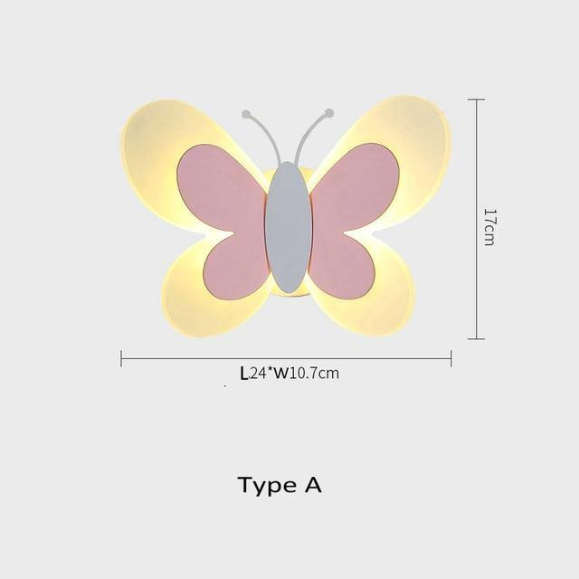 Mariposa Børneværelse Akryl Sommerfugl Væglampe