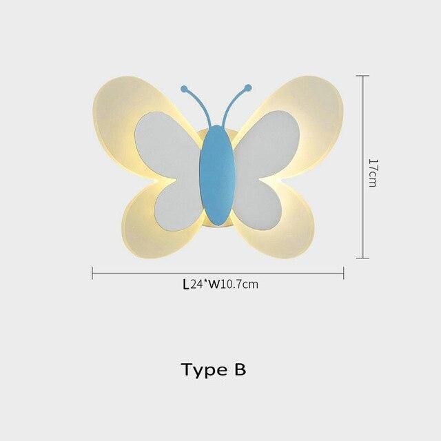Mariposa Børneværelse Akryl Sommerfugl Væglampe
