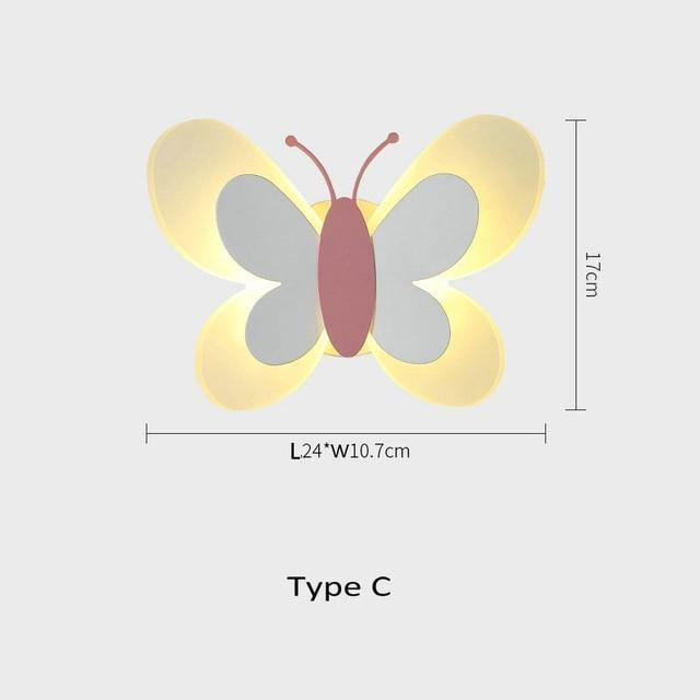 Mariposa Barnrum Akryl Fjärils Vägglampa