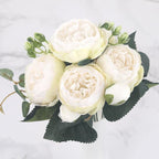 Ensemble de 9 pivoines en soie avec tiges de 12 pouces pour décoration intérieure