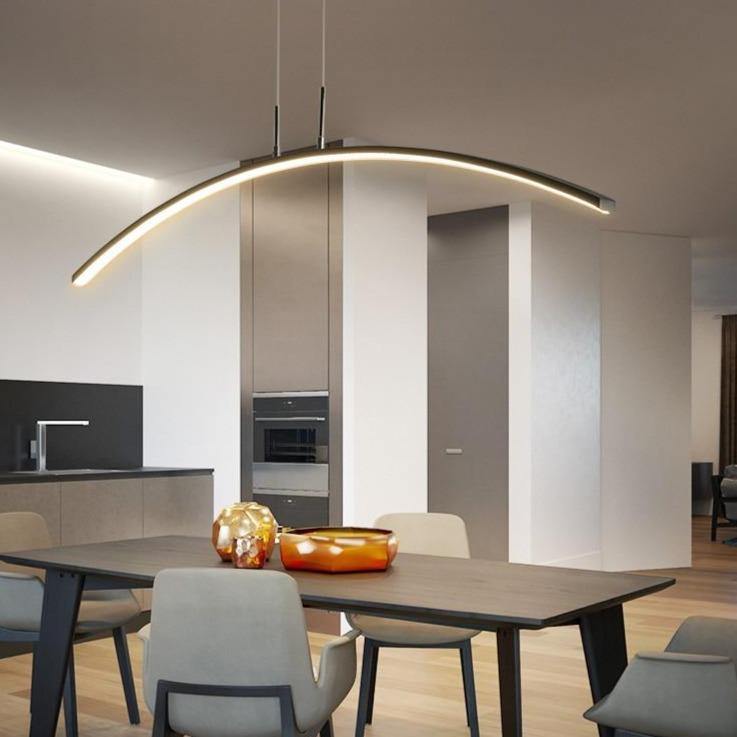 Lampu Gantung Gaya Nordic Dengan Lengkungan Untuk Ruang Makan Lampu Kristal Scandinavia