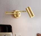 AeroLume Swivel Arm Wall Sconce Brushed Brass Iron Finish