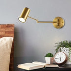 AeroLume Swivel Arm Wall Sconce Brushed Brass Iron Finish