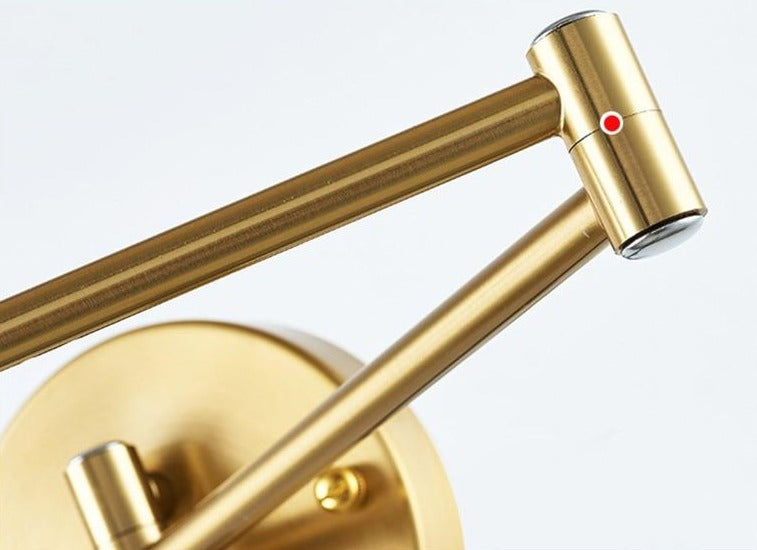 AeroLume Swivel Arm Wall Sconce Brushed Brass Iron Finish
