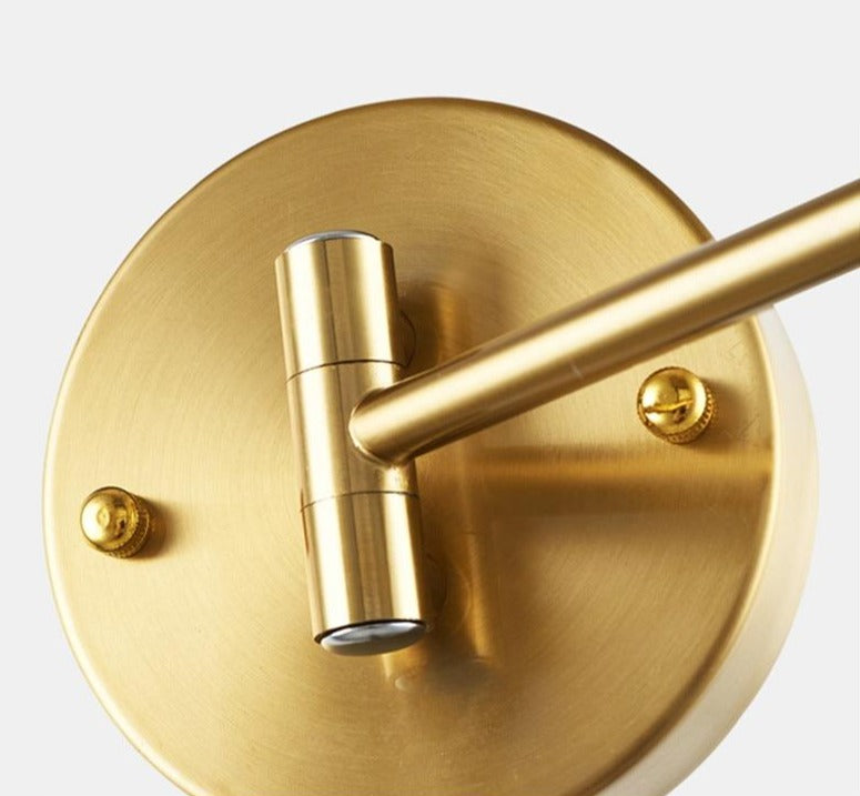 AeroLume Swivel Arm Wall Sconce Brushed Brass Iron Finish
