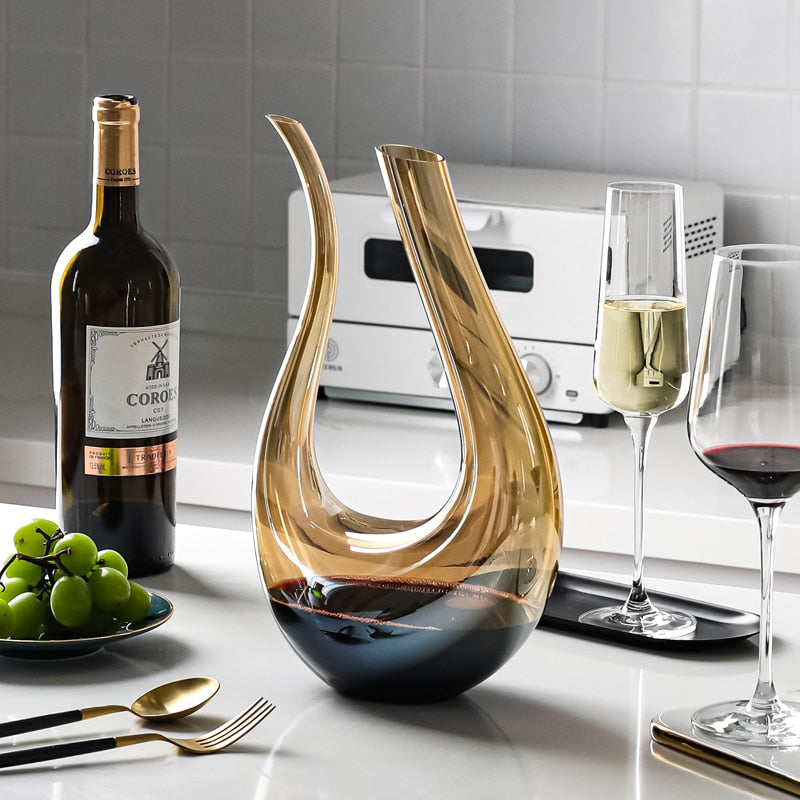 Decantador de vino de cristal aireador Luminara para vertido suave